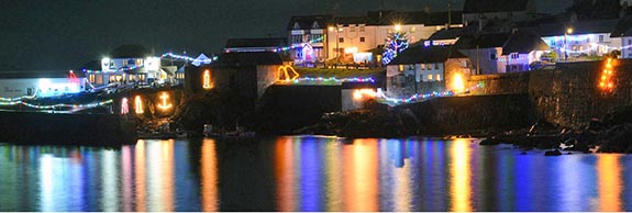 The village harbour Christmas lights